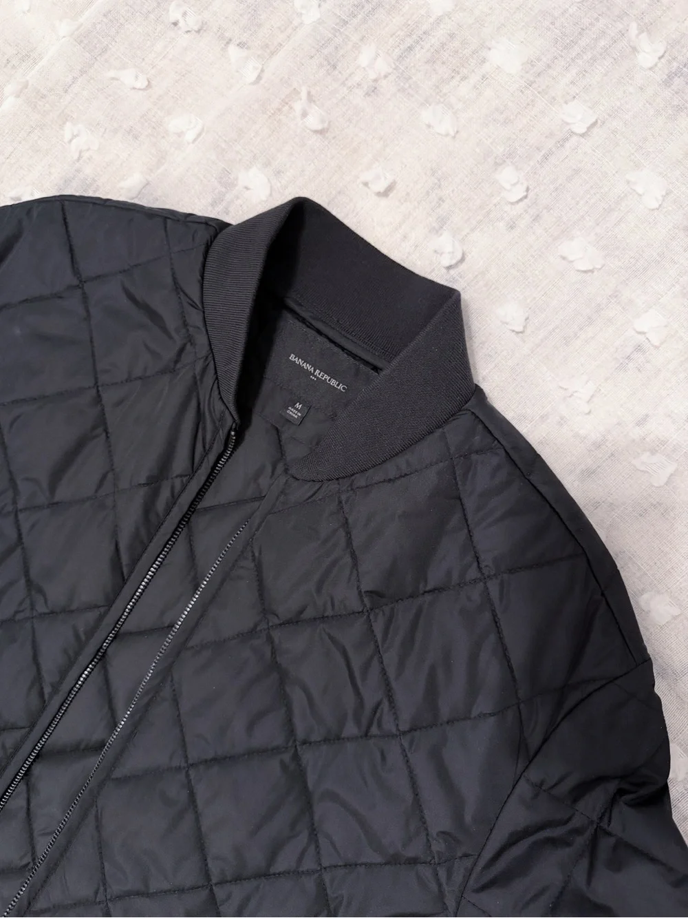 New! Banana Republic Black Quilted Long  Jacket